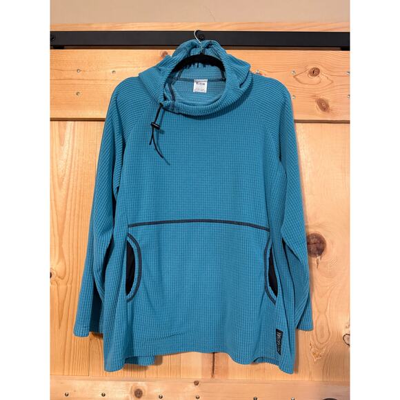 Melanzana Microgrid V2 Hoodie Womens XL Marine Teal Fleece Long Sleeve Pullover - Picture 1 of 4